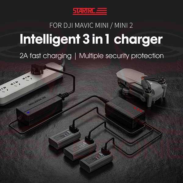DJI Mavic Mini / Mini 2 - Caricabatterie intelligente 2A - 3 in 1 - STARTRC