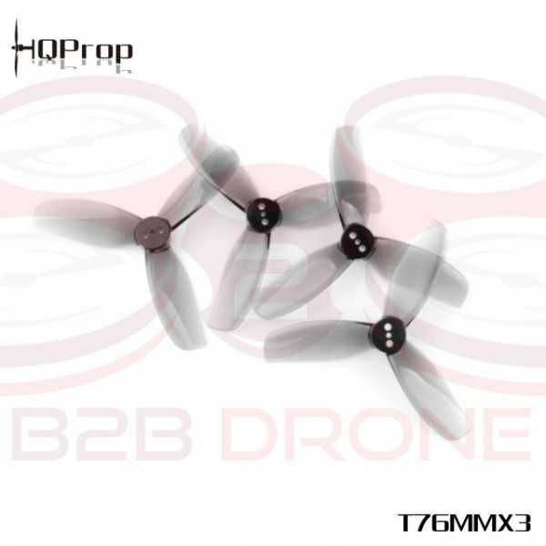 HQProp T76MMX3 - Cinewhoop Propeller (2CW+2CCW) - Colore Grigio Trasparente