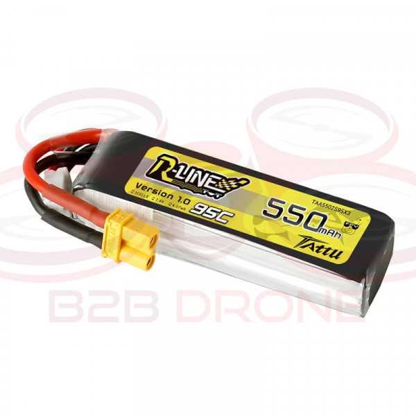 Tattu R-Line 550mAh 95C 7.4V 2S1P Lipo Battery Pack