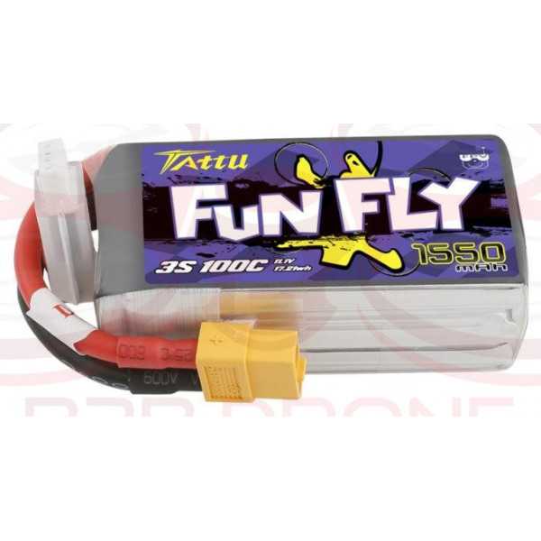 Fun Fly 1550mAh 11.1V 100C 3S1P Lipo Battery Pack - Plug XT60