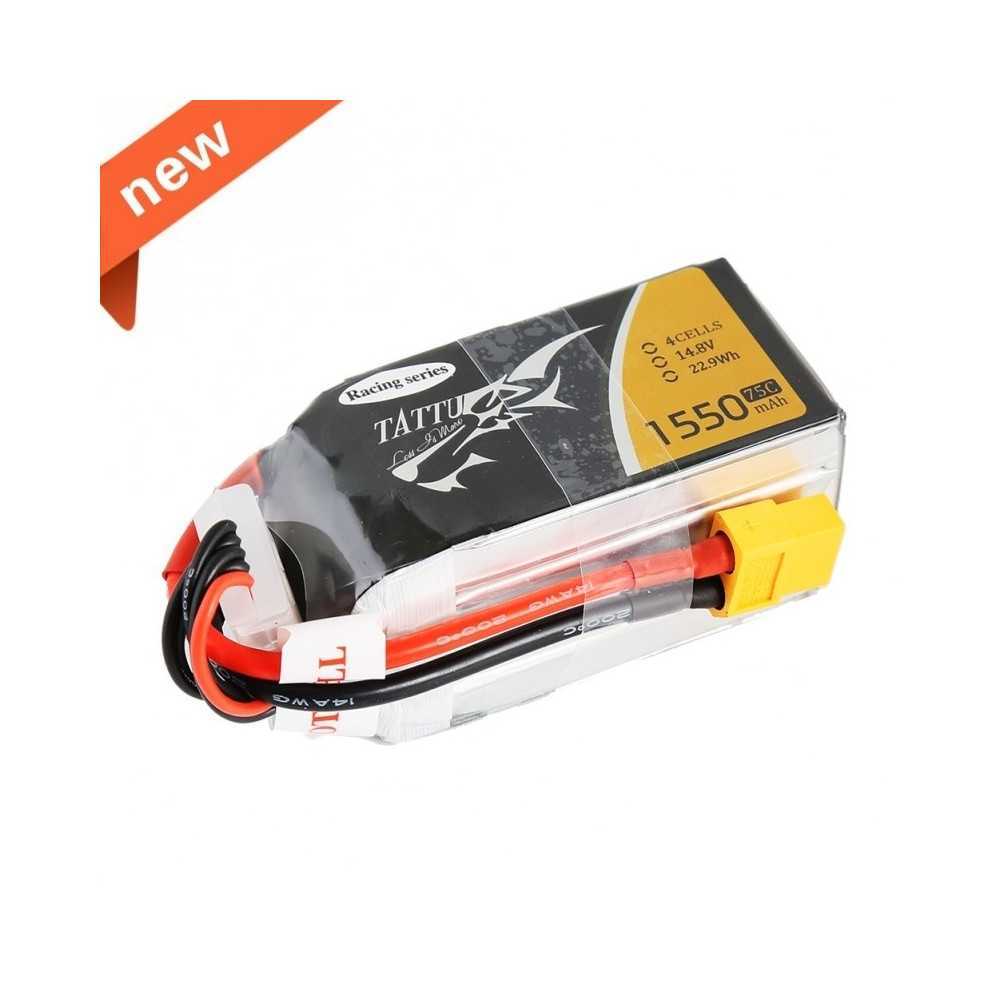 TATTU 1550mAh 14.8V 75C 4S1P Lipo Battery Pack - Specially Made for Victory with Limited Edition