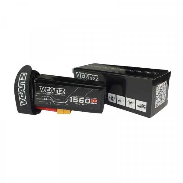VCANZ - Batteria LIPO 1550mAh 75C 14.8V 4S XT60