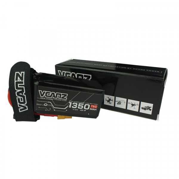 VCANZ - Batteria LIPO 1350mAh 75C 14.8V 4S XT60
