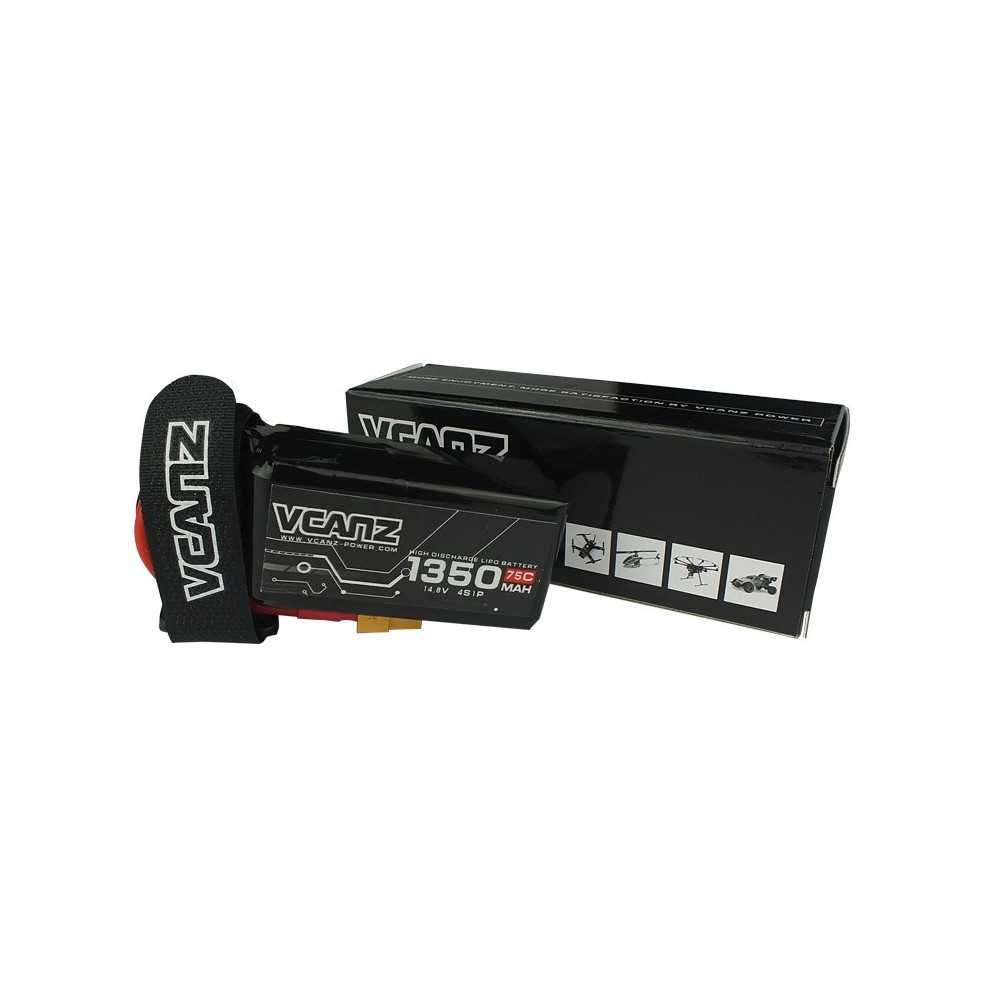 VCANZ - Batteria LIPO 1350mAh 75C 14.8V 4S XT60
