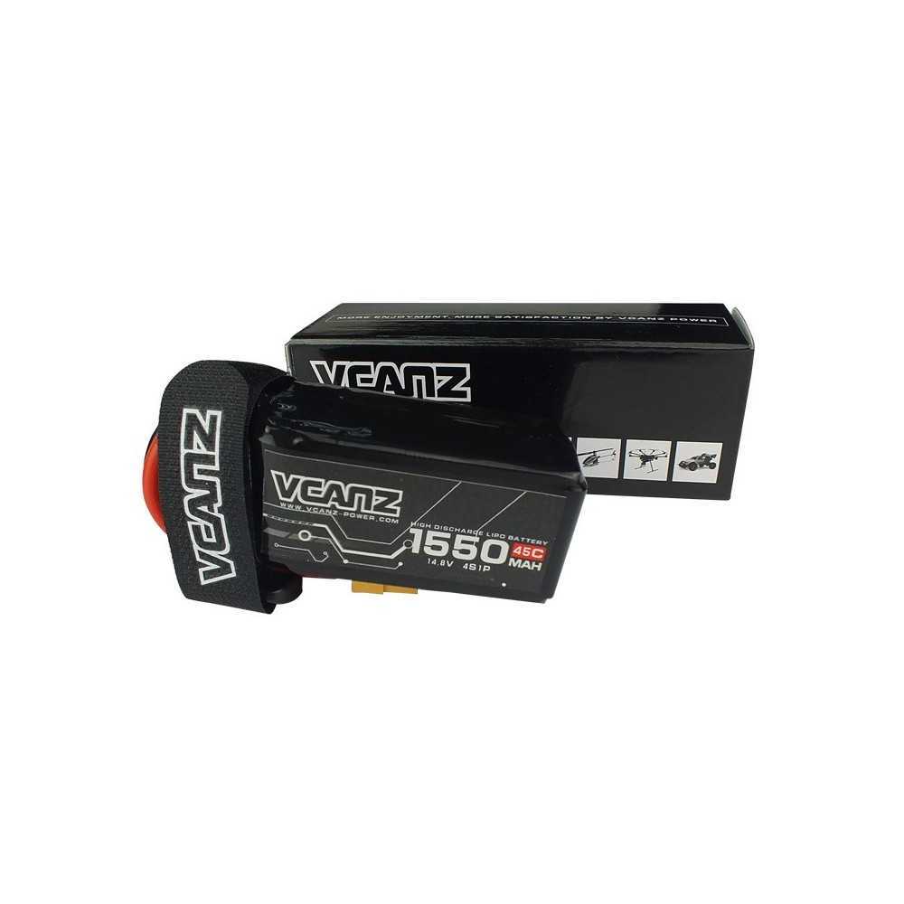 VCANZ - Batteria LIPO 1550mAh 45C 14.8V 4S XT60