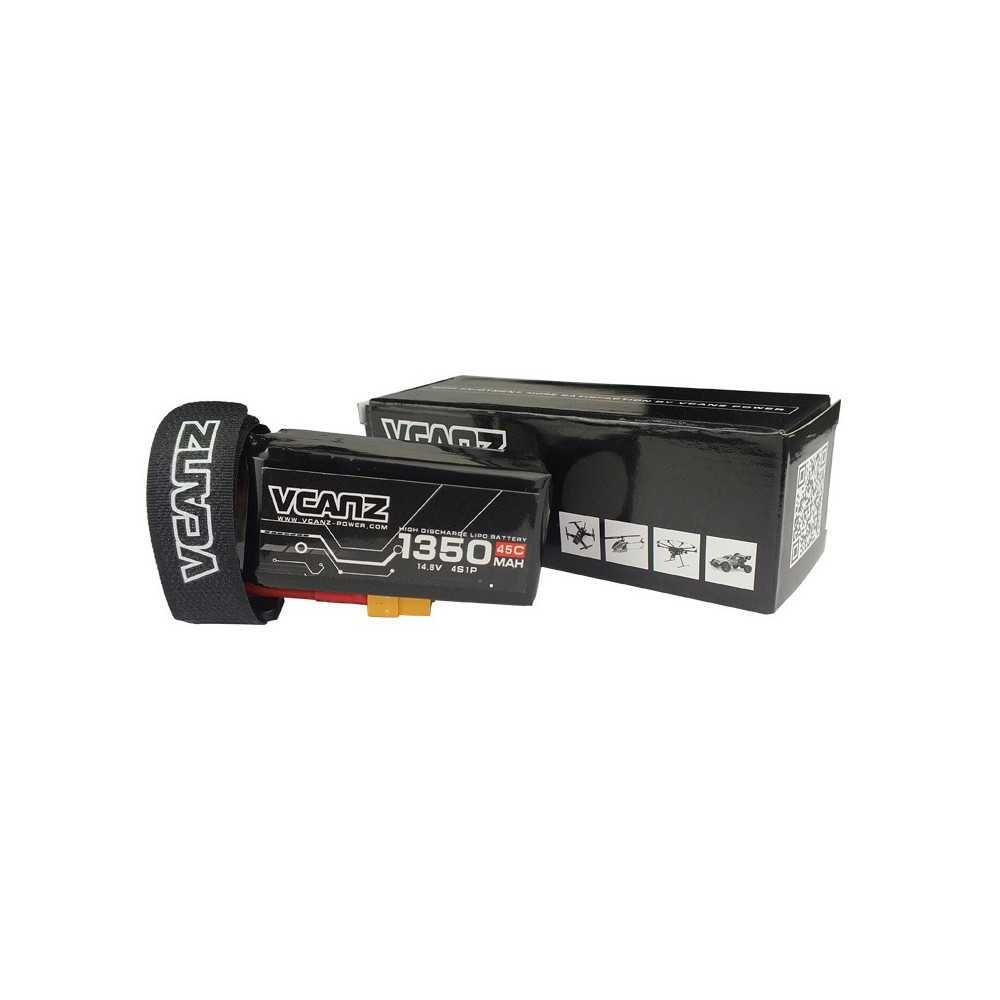 VCANZ - Batteria LIPO 1350mAh 45C 14.8V 4S XT60