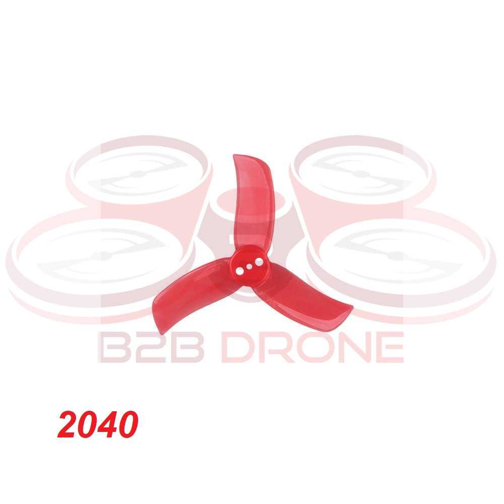 GEMFAN - Set Eliche Tri-pala 2040 (4 CW / 4 CCW) per Droni FPV Racing - Colore Rosso