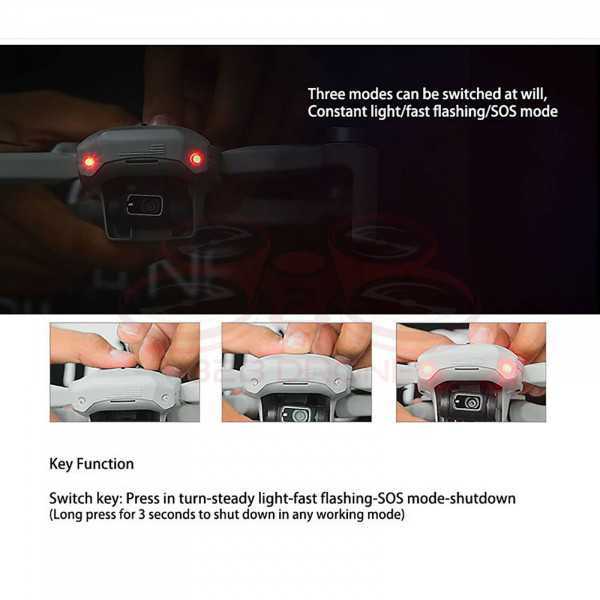 DJI Mavic Mini / Mini 2- Kit Spie LED Rosse luminose notturne - STARTRC