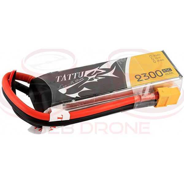 TATTU 2300mAh 11.1V 45C 3S1P Lipo Battery Pack - Plug XT60