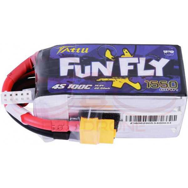 Tattu Fun Fly 1550mAh 14.8V 100C 4S1P Lipo Battery Pack - Plug XT60