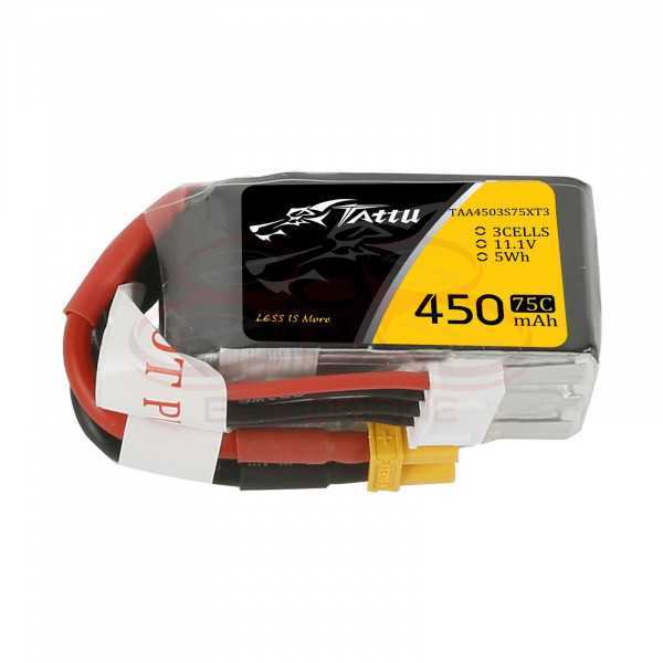 Tattu 450mAh 11.1V 75C 3S1P Lipo Battery Pack - Plug XT30