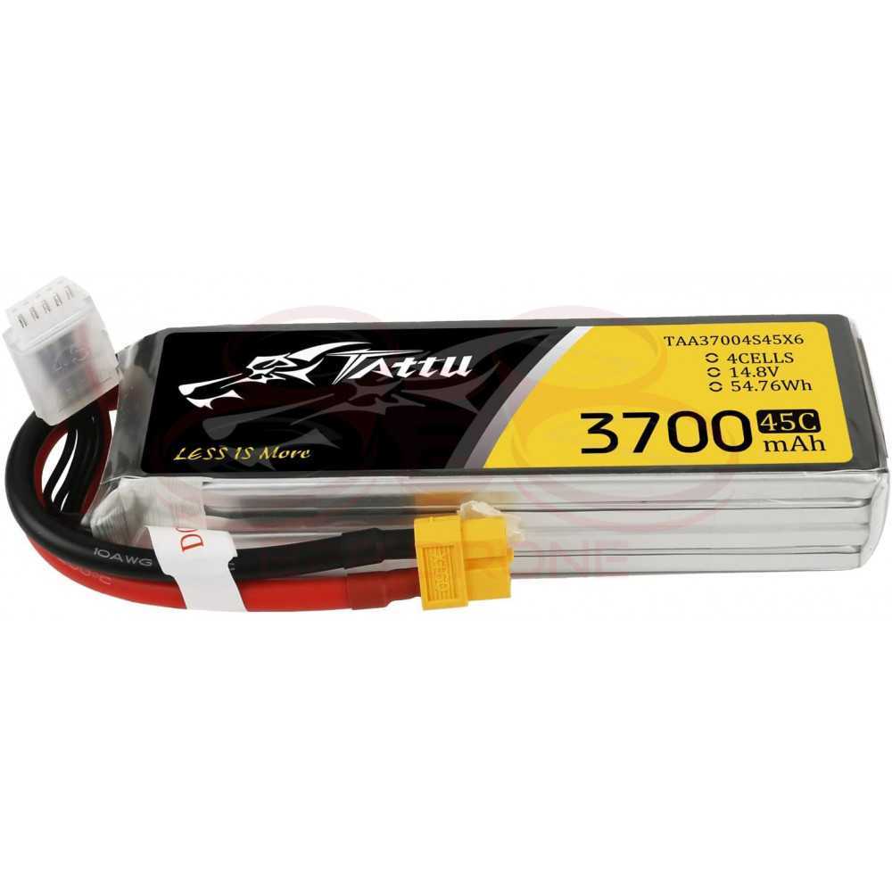 Tattu 3700mAh 14.8V 45C 4S1P Lipo Battery Pack - Plug XT60