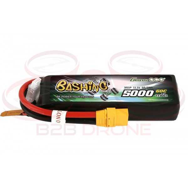 Gens ace Bashing 5000mAh 11.1V 60C 3S1P Lipo Battery Pack - Plug XT90