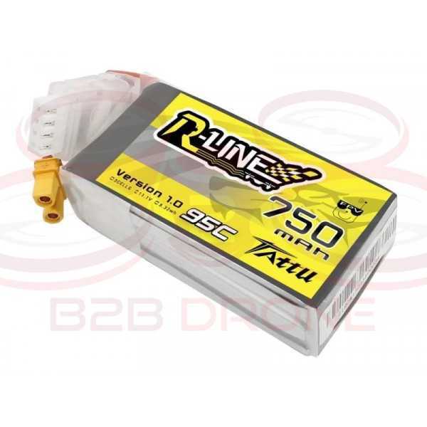 Tattu R-Line 750mAh 11.1V 3S1P 95C Lipo Battery Pack - Plug XT30