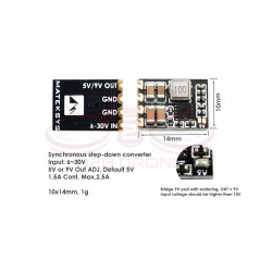 MATEKSYS - Micro BEC da 6-30V a 5V/9V regolabili 1.5A